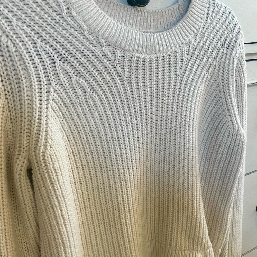 Banana Republic Factory Ivory Knit Crew Neck Sweater - Picture 5 of 7